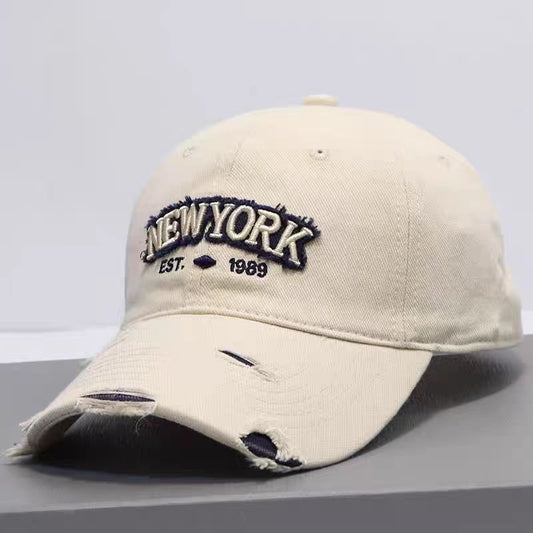 Embroidered Letter Denim Baseball Cap With A Soft Crown