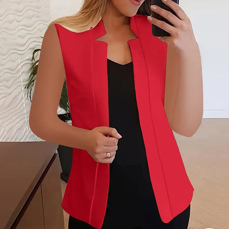 Women’s Sleeveless Stand-Collar Vest Cardigan CJ US