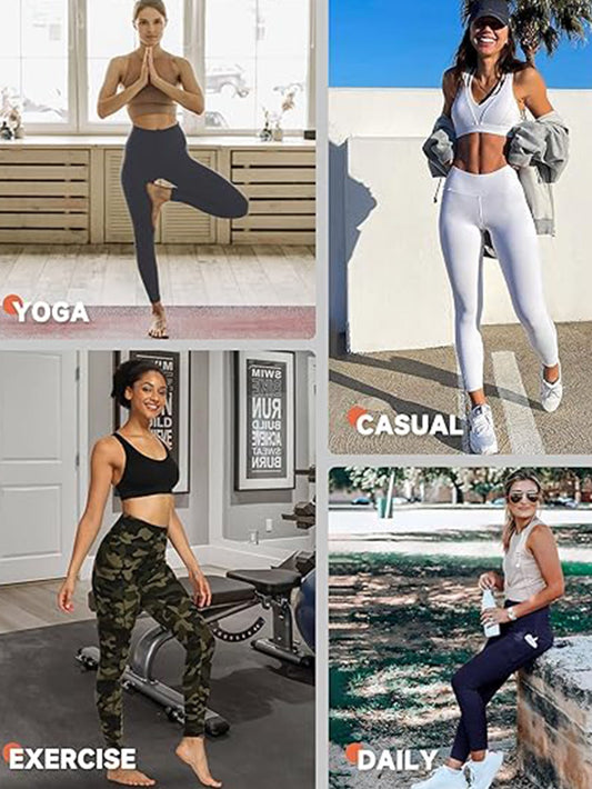 Cropped High-Waisted Leggings – Color Inkjet Print Workout Pants CJ US