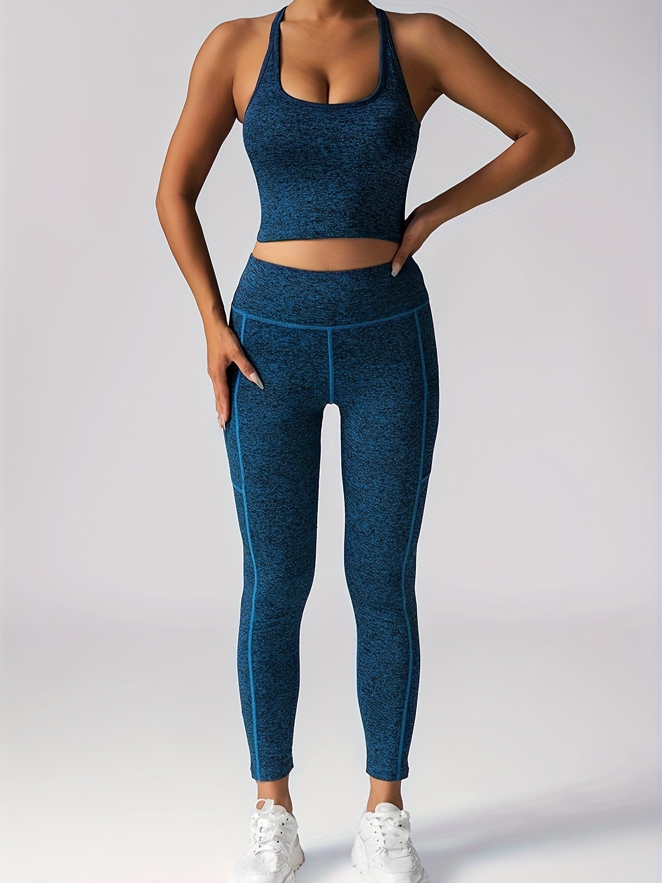 Women’s Two Piece Workout Set – High Waist Leggings with Sports Bra CJ US