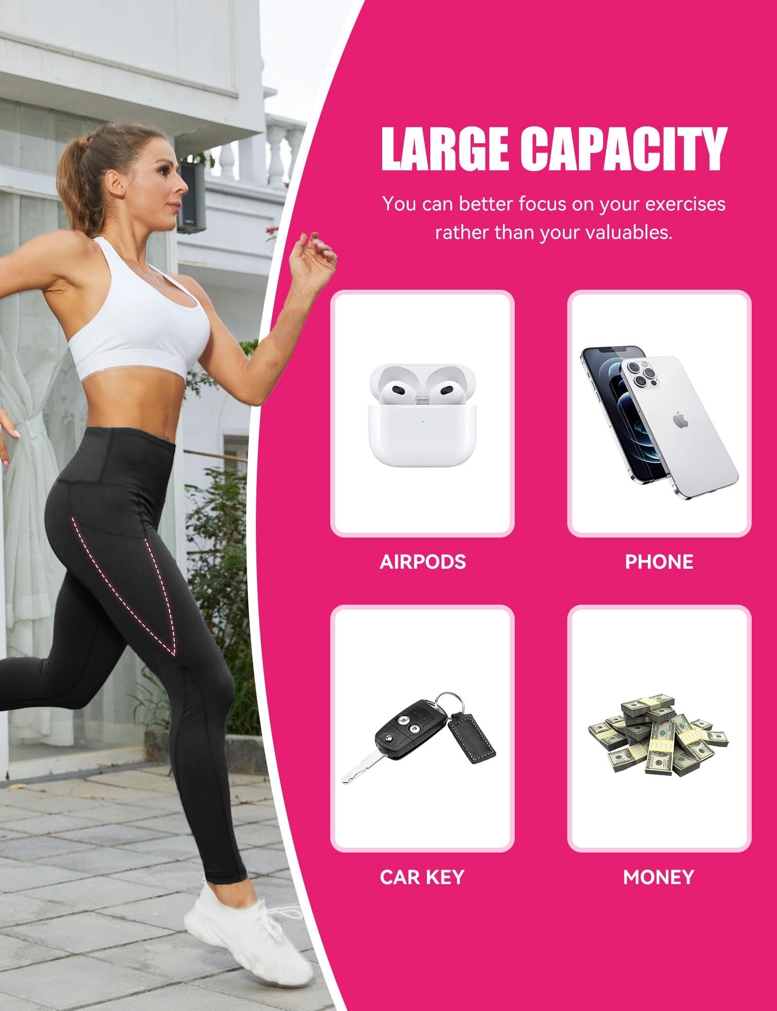 Cropped High-Waisted Yoga Pants with Diagonal Pockets CJ US