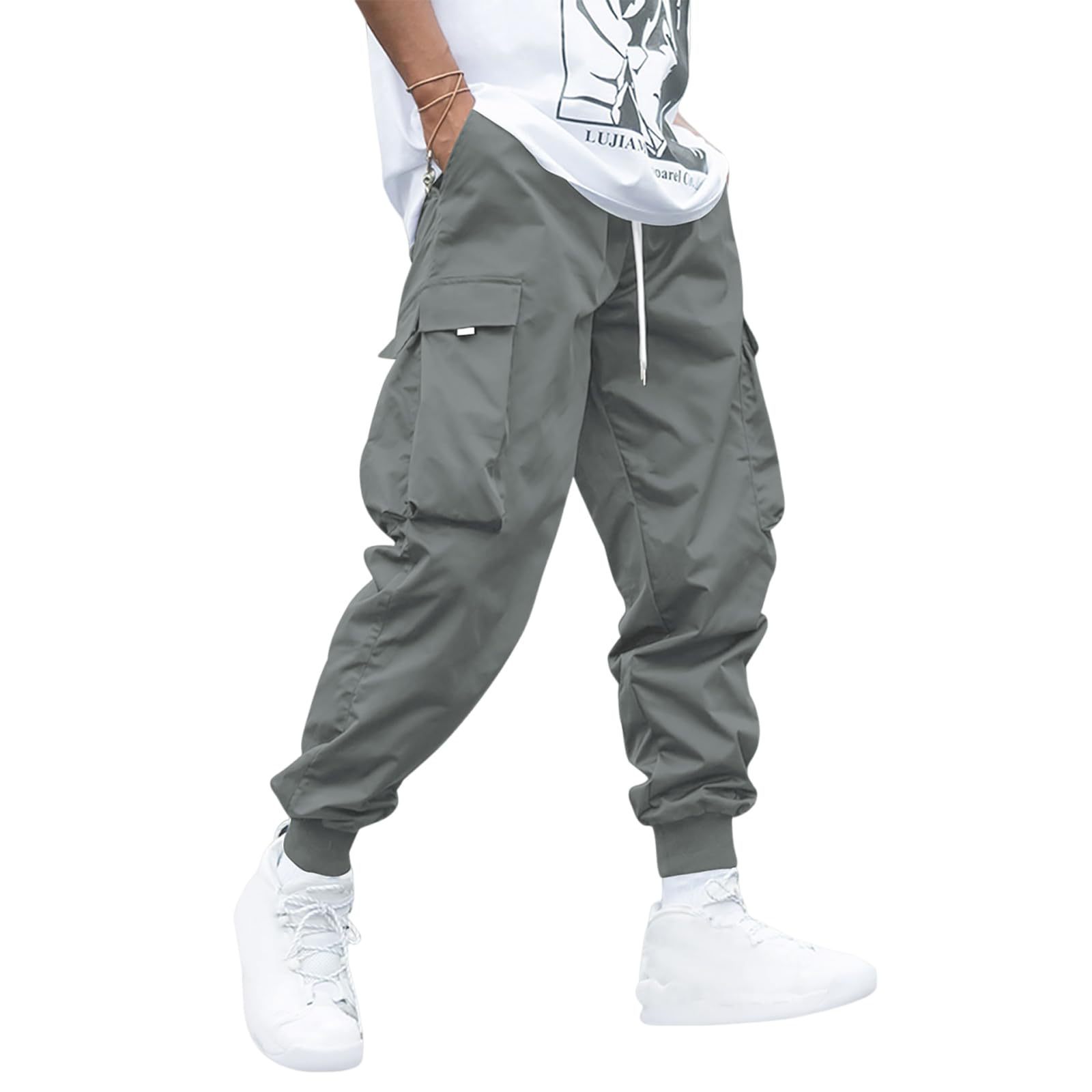 Men’s Multi‑Pocket Drawstring Cargo Pants CJ US