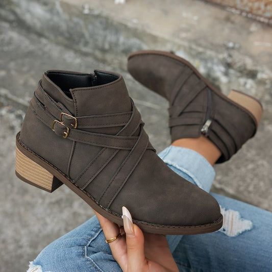 Retro Style Fashionable Single Boots