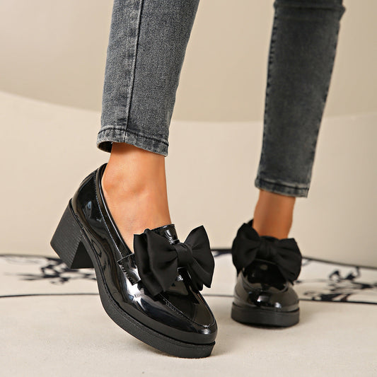 Womens Fashionable Bowtie Plus-Size High-Heel Pumps