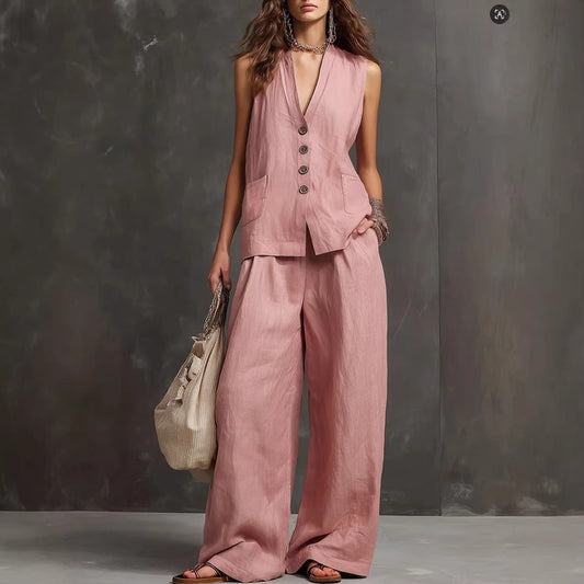 Seasonal Laid-back Linen Suit