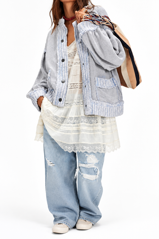 Cardigan on white studio background