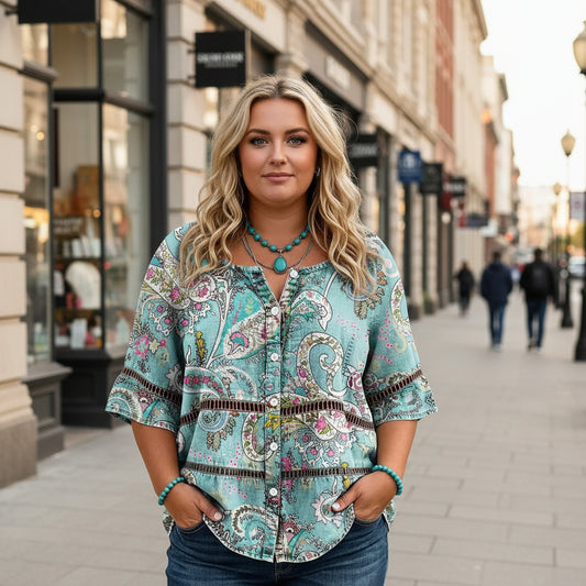 European And American Retro Bohemian Hollow-Out Plus-Size Top