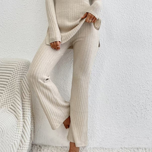 Women’s Ribbed V‑Neck Top & Pants Set CJ US