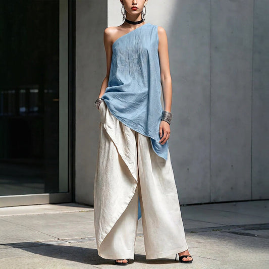 Casual Versatile Fashionable One-shoulder T-shirt