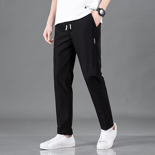 🧊 Men's Ice Silk Plus Size Straight-Leg Pants FitiqueFit