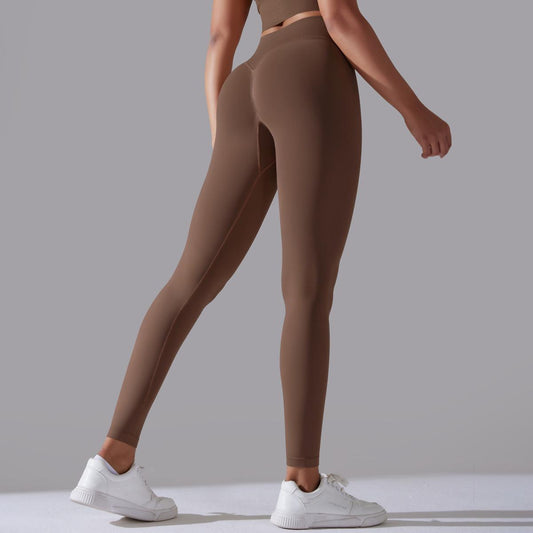 🍑 High-Waisted Peach Hips Nude Yoga Pants