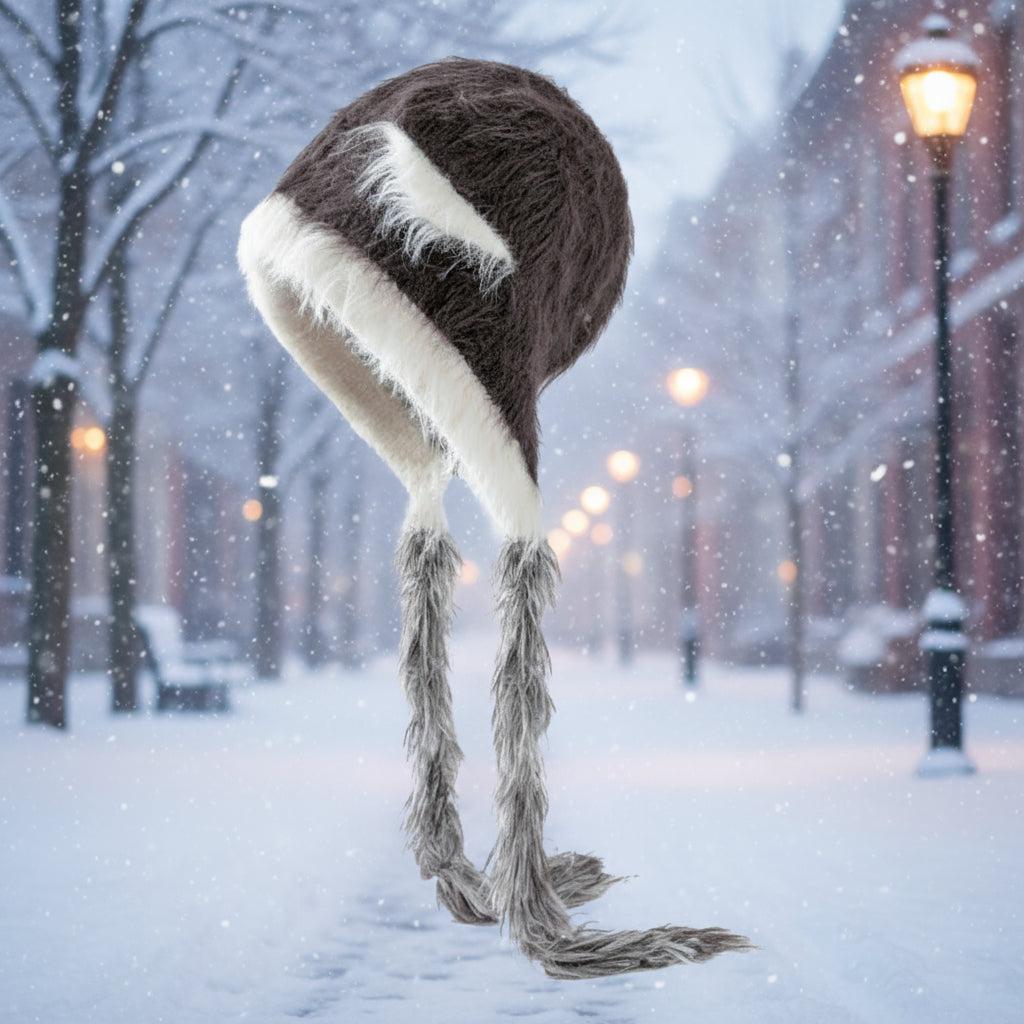 Cat Ears Mink Wool Ear Protection Color Matching Woven Hat Knitted Hat CJ