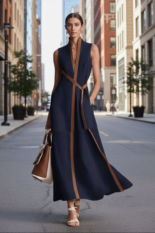 Women’s Patchwork Cardigan & Wide Leg Pants Two Piece Set