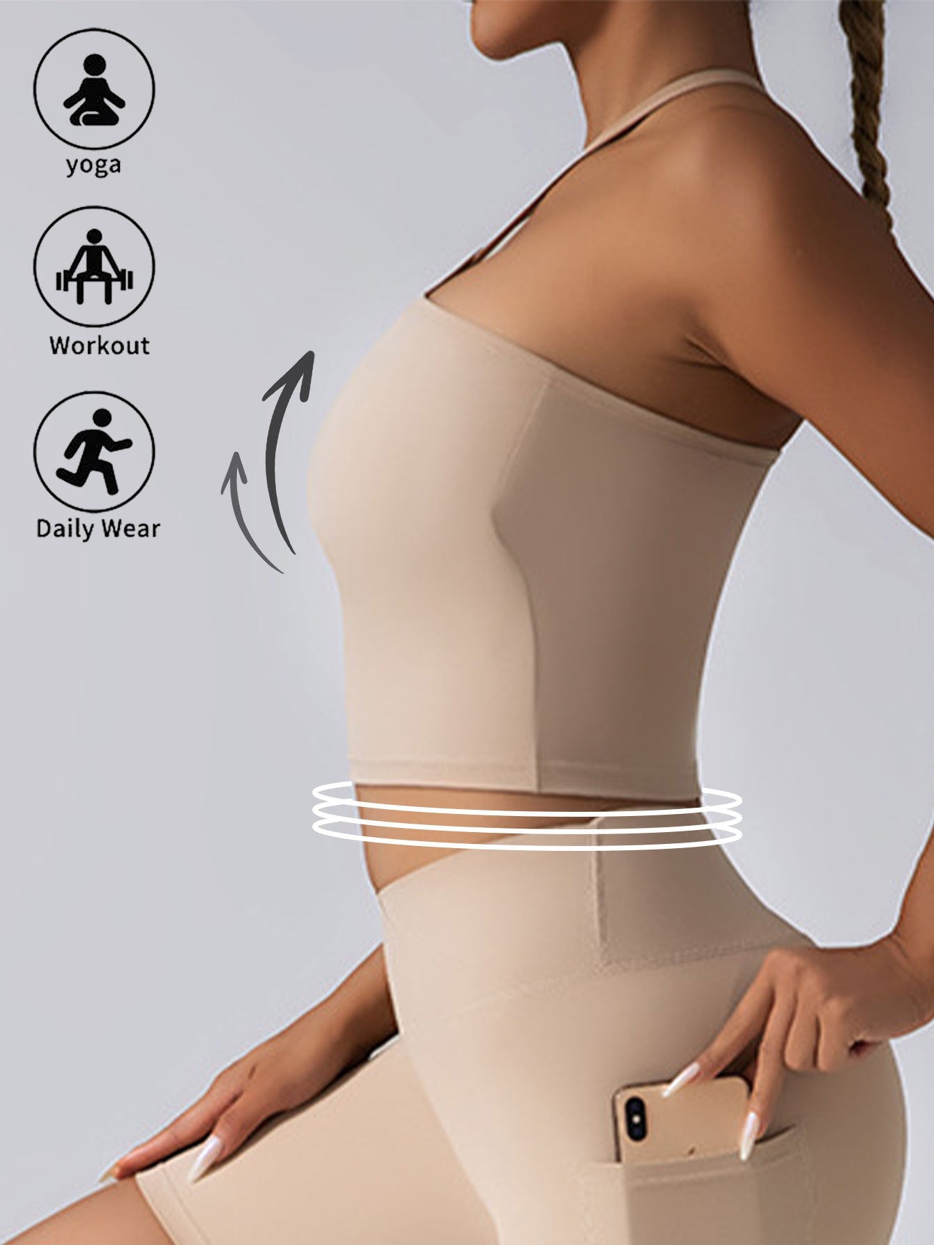 Padded Crop Top Push Up Sports Bra – Seamless Supportive Gym Tank for Women FitiqueFit