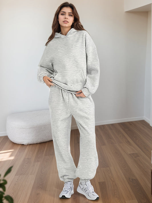 2025 Large Size New 2 Piece Outfits Lounge Hoodie Sweatsuit Sets Oversized Sweatshirt Baggy Fall Fashion Sweatpants With Pockets CJ US