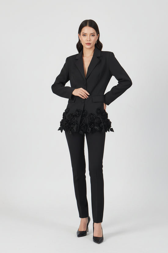 Elegant Three-dimensional Floral Loose-fitting Blazers 