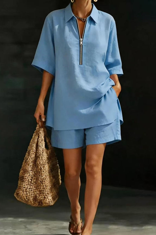 Women's Top Short-Sleeve Shirt Set 