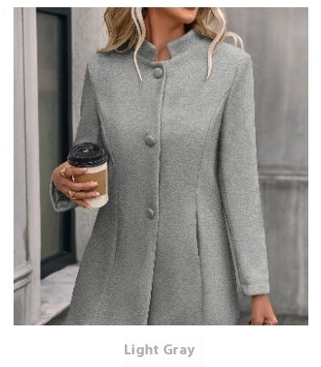 Women’s Elegant Single-Breasted Winter Overcoat