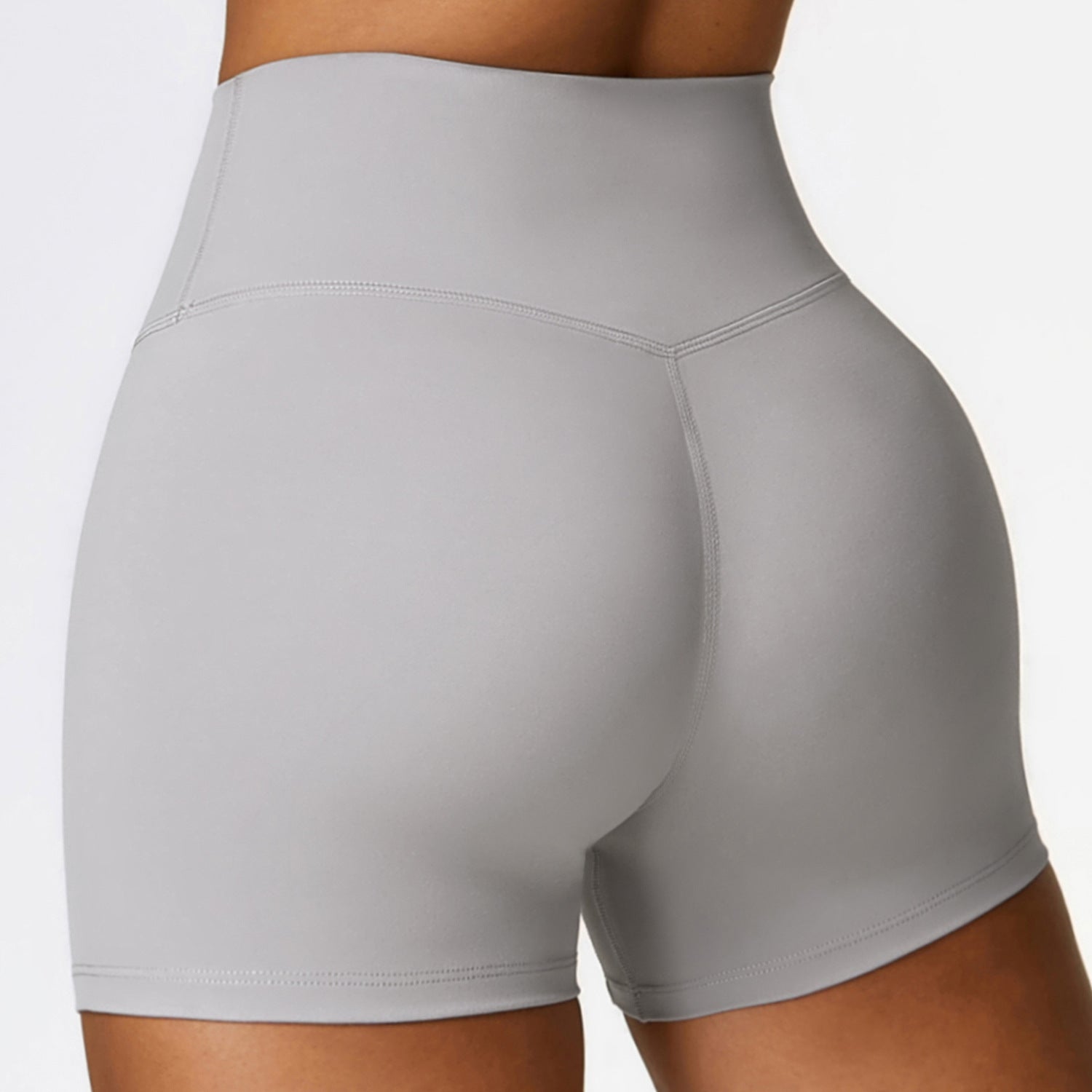 Shaved tight yoga shorts for women, high waisted and waist cinching fitness pants, hip lifting and running sports shorts 