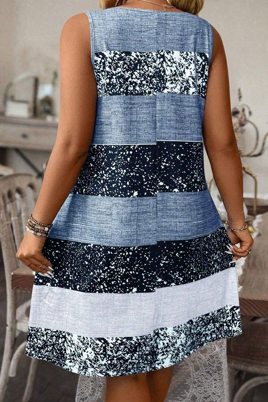 Plus Size Striped Tank Top & Skirt Set CJ US