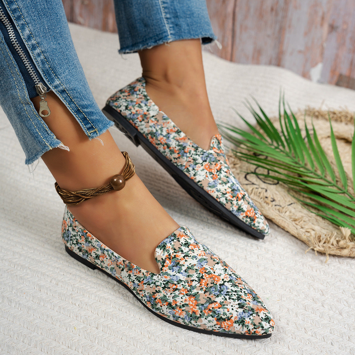 Casual Flat Pointed Toe Women's Thin Shoes CJ