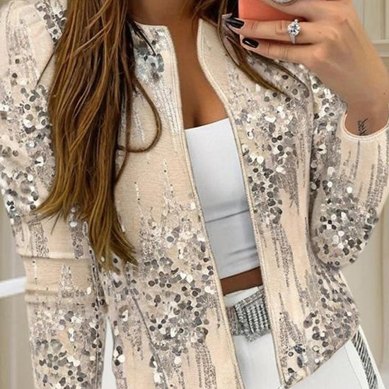 Women’s Sequined Zip-Up Jacket CJ US