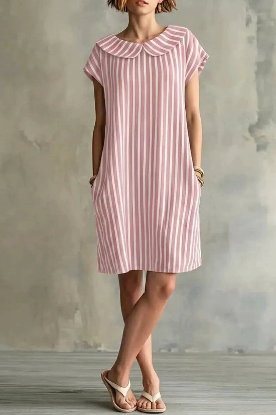Elegant And Fashionable Printed Striped Dress For Women 