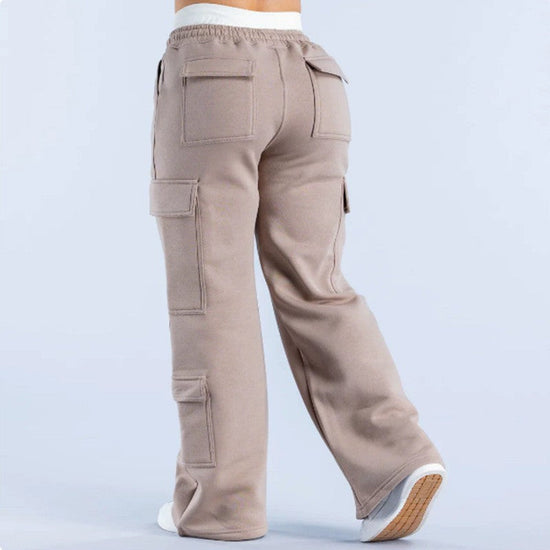 Fashionable Solid-Colored Casual All-Match Pants With Pockets 