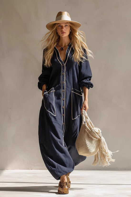 Solid-color Fashionable Casual Spring Womens Jumpsuit 