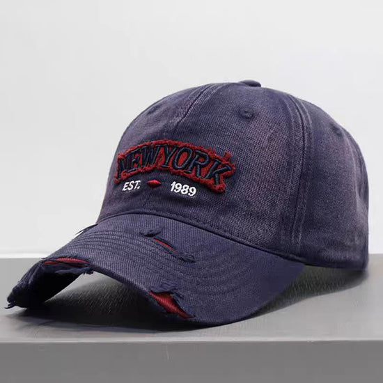Embroidered Letter Denim Baseball Cap With A Soft Crown 