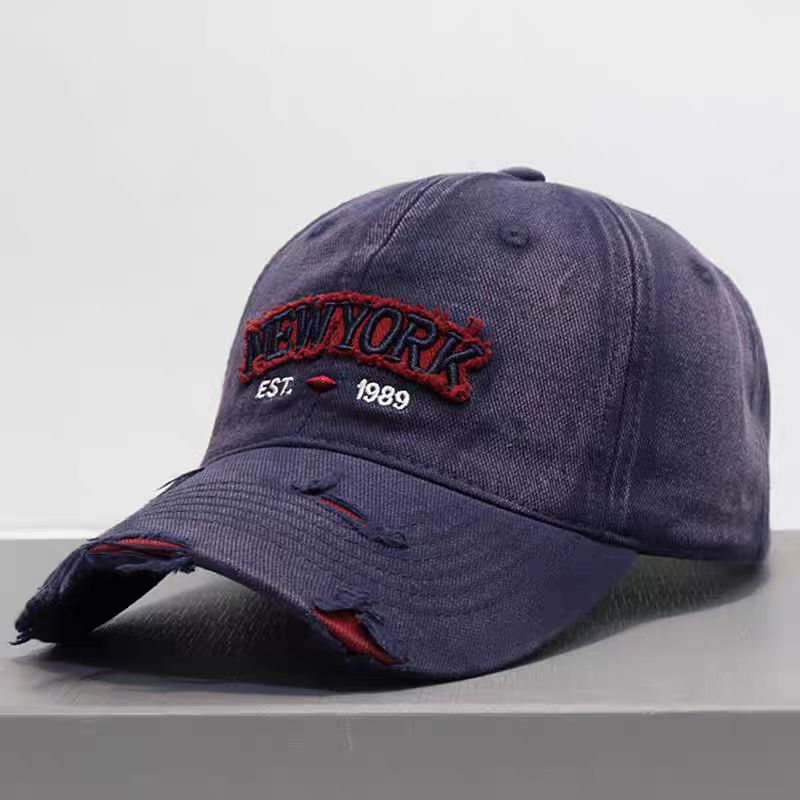 Embroidered Letter Denim Baseball Cap With A Soft Crown 