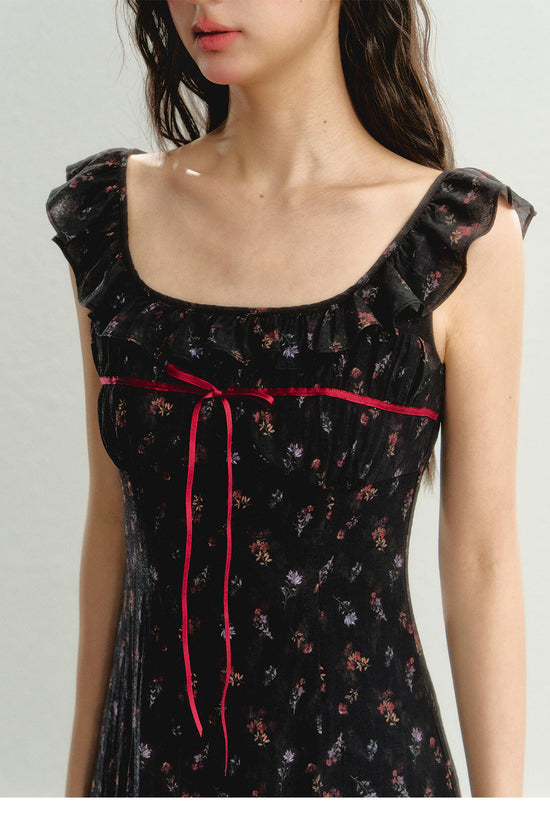 Women’s Sleeveless Floral Suspender Skirt CJ
