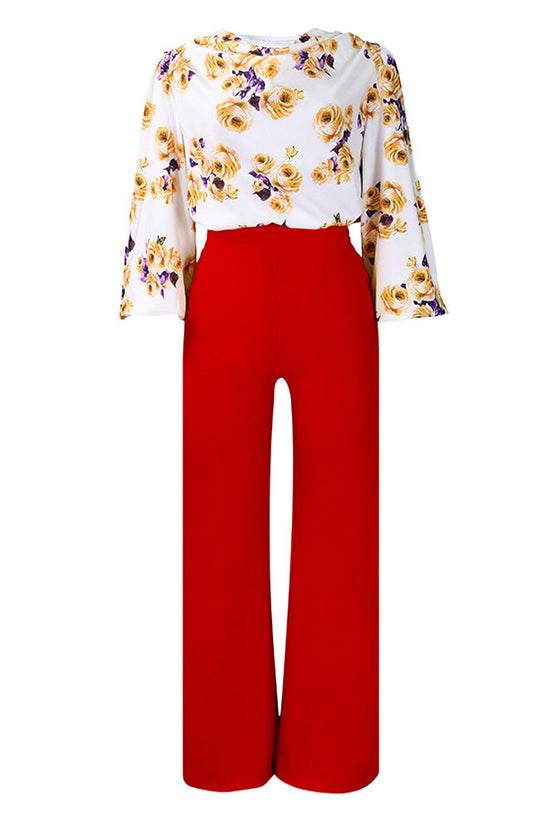 Women's Fashionable Printed Lace-Up Casual Set 