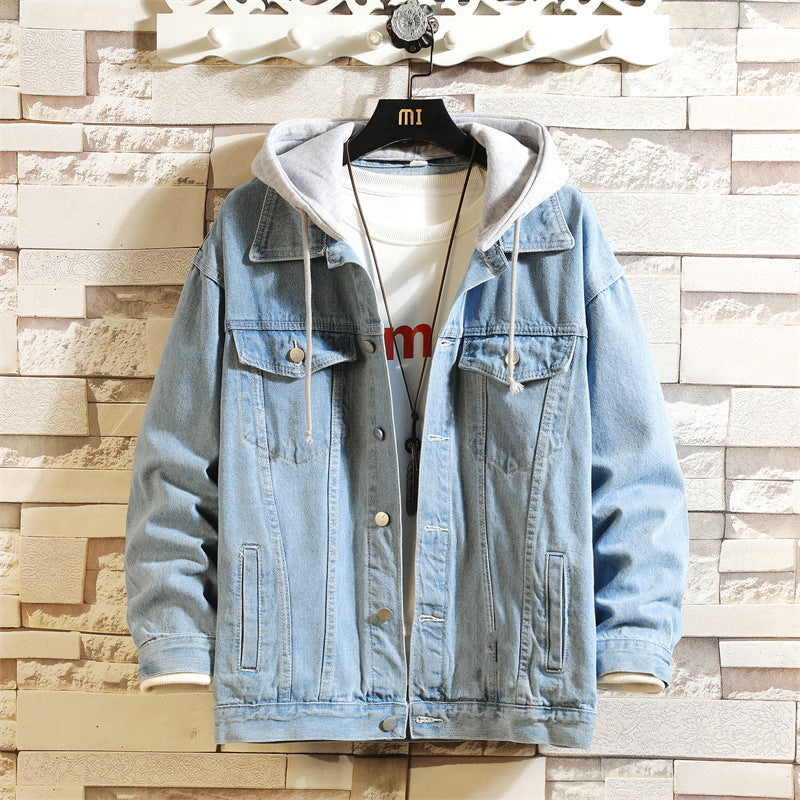 Women's Oversized Washed Denim Jacket – Hooded Loose Korean Style 