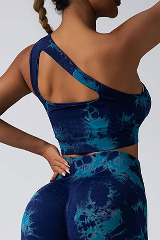 Seamless One-Shoulder Bra & Scrunch Leggings Set - High Waisted Yoga Pants FitiqueFit