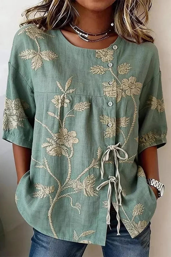 Women's Casual And Versatile Floral 3D Printed Top 