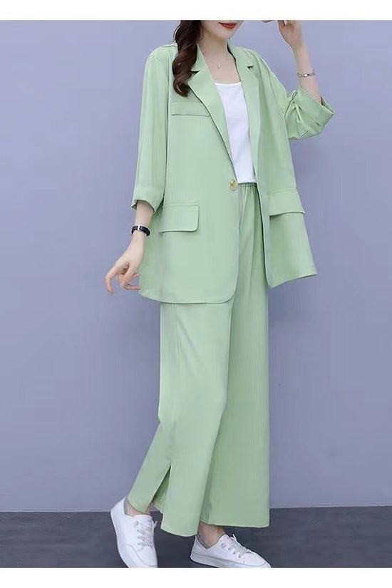 SpringAutumn New Style Professional Long Sleeve Suit Jacket And Pants Two Piece Set 