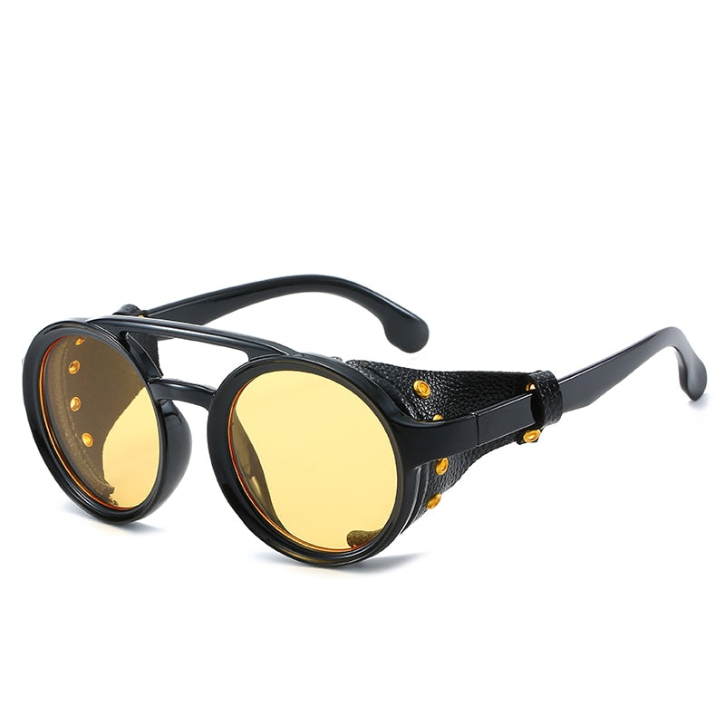 New Steampunk Sunglasses Brand Design Round Sunglass Men Women Vintage Punk Sun glasses UV400 Shades Eyewear eprolo
