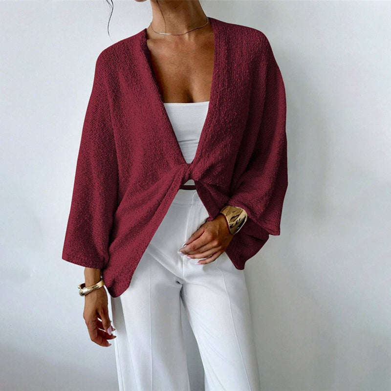 Women’s Criss Cross Knit Sweater – Loose Fit Twisted Pullover Top CJ US