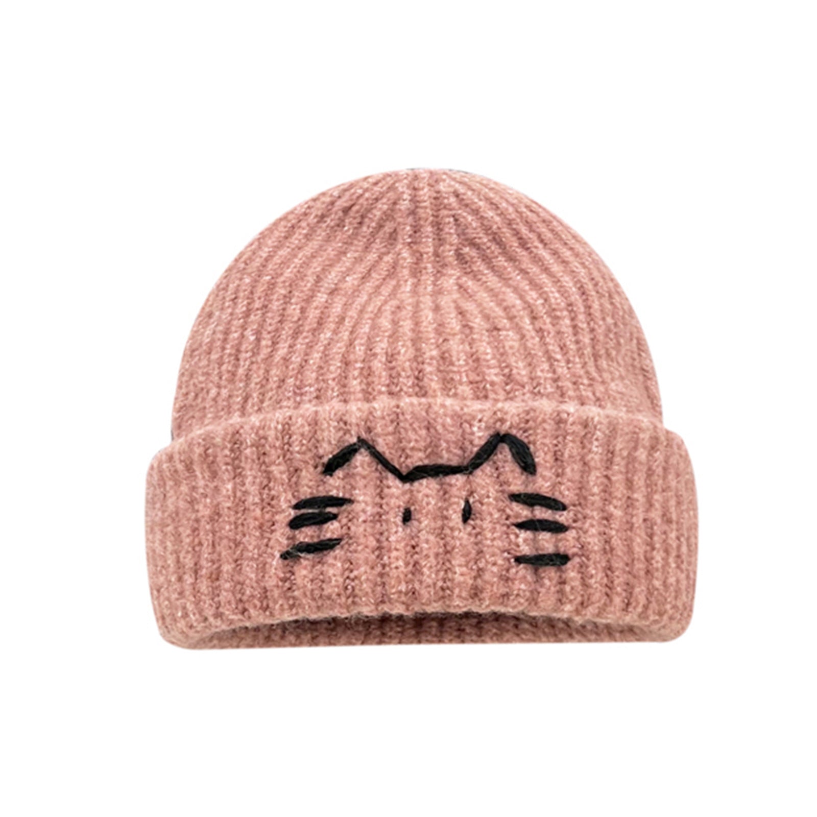 Women’s Cute Cat Line Design Knitted Hat – Warm Fall & Winter Beanie - FitiqueFit