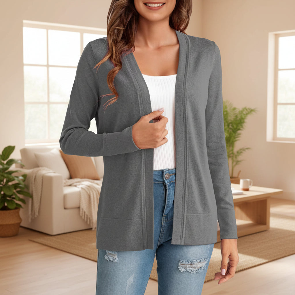 Womens Simple All-Match Knitted Cardigan Coat 