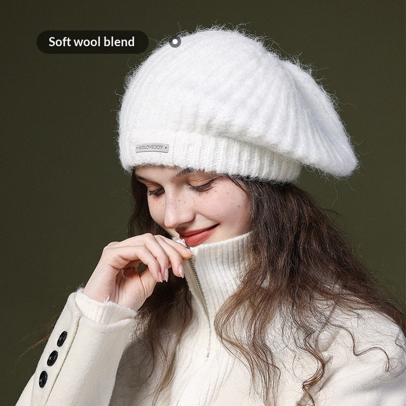 Women’s Cozy Wool Knit Beanie – Soft Warm Fall & Winter Hat - FitiqueFit