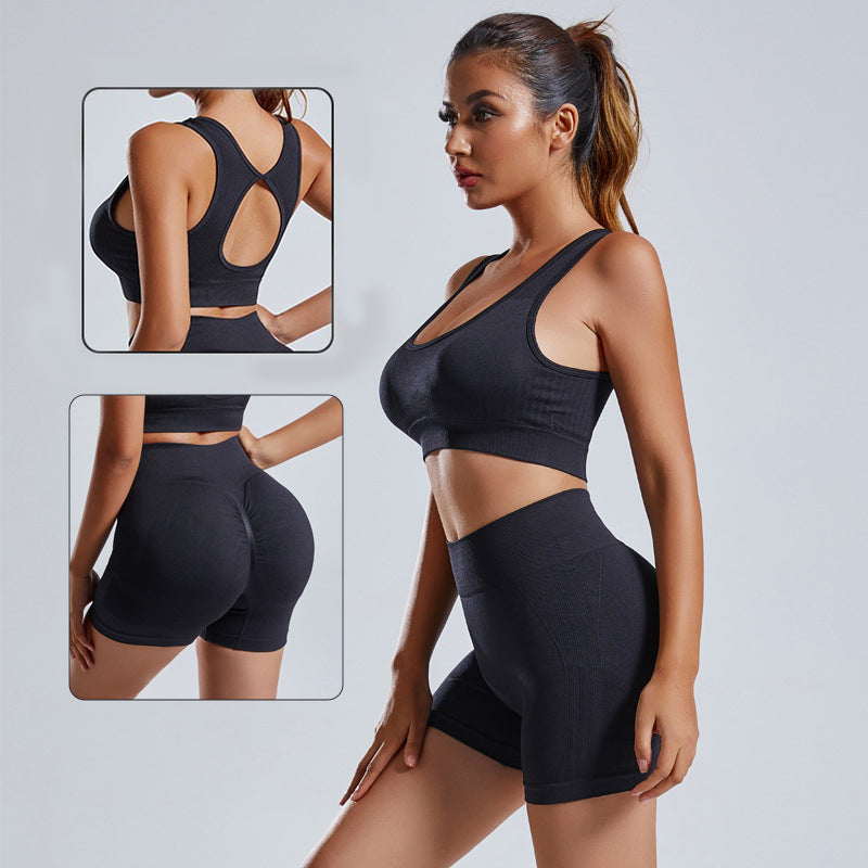 Yoga Set Women's Vest And Shorts Seamless Workout Sportswear | Diversi
