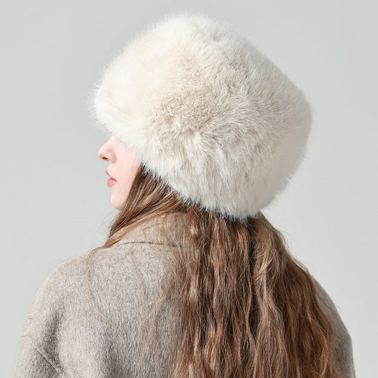All-match Earflaps Northeast Bucket Plush Bucket Hat 