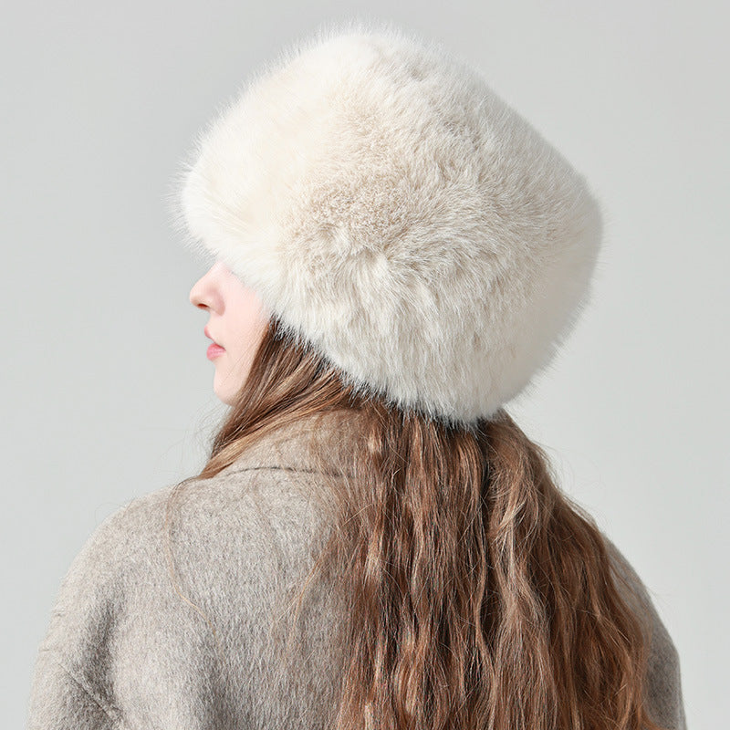 All-match Earflaps Northeast Bucket Plush Bucket Hat 