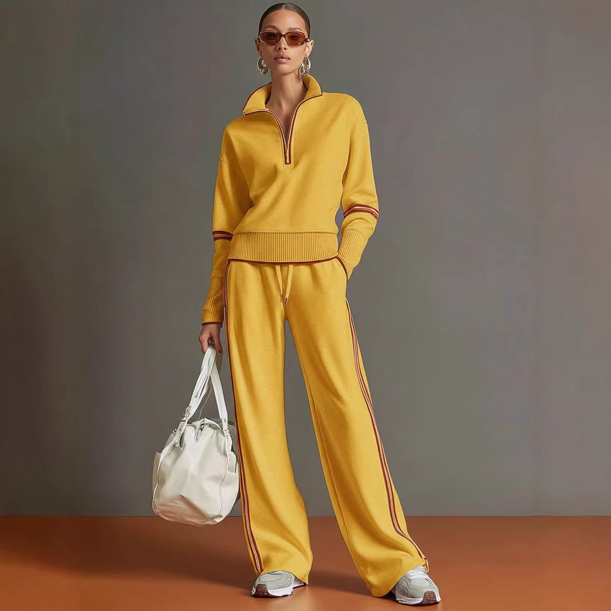 Women's Casual Fashionable Sports Long-Sleeve Suit 