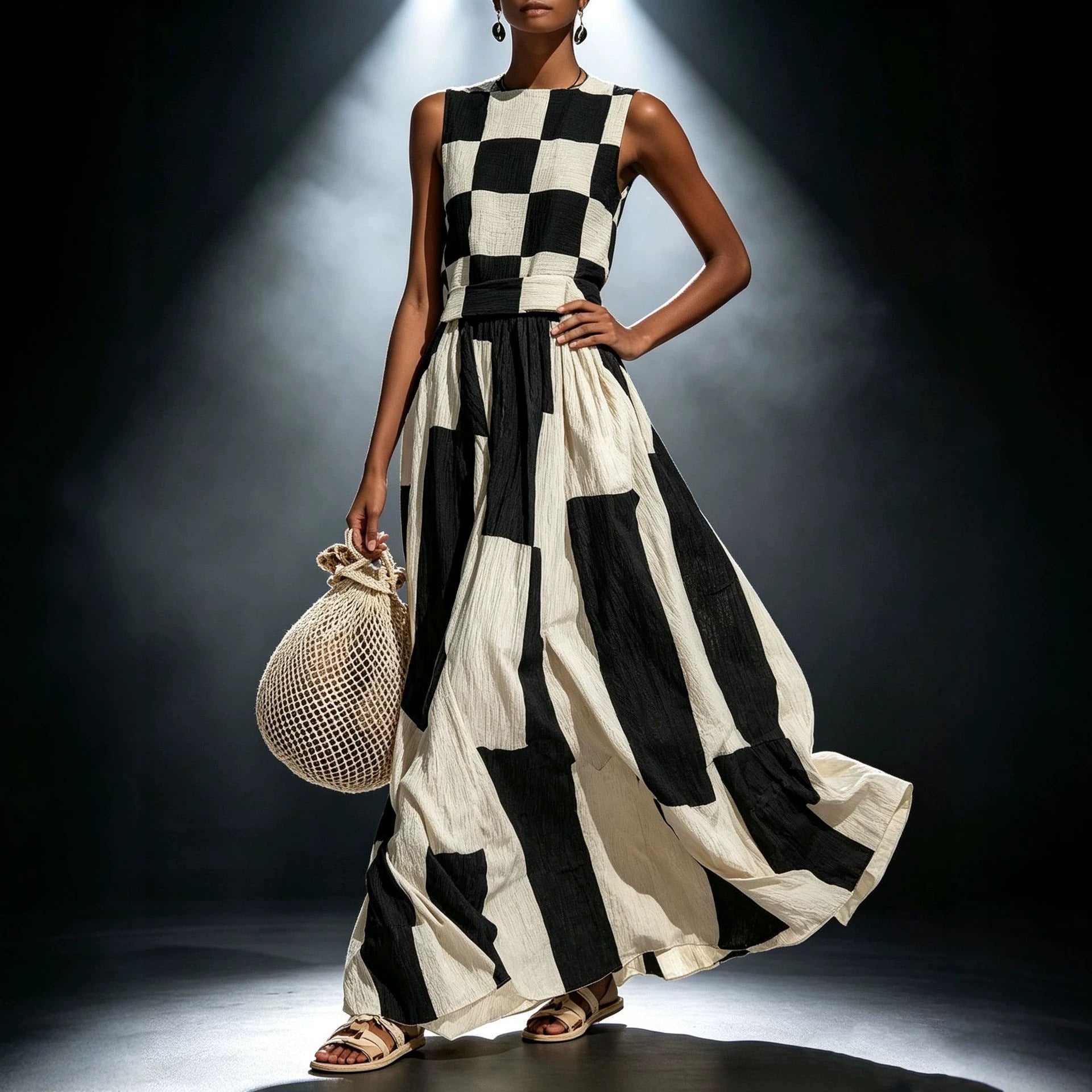 Round neck sleeveless loose dress 