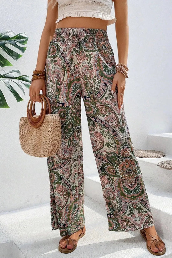 Printed Wide Leg Pants 
