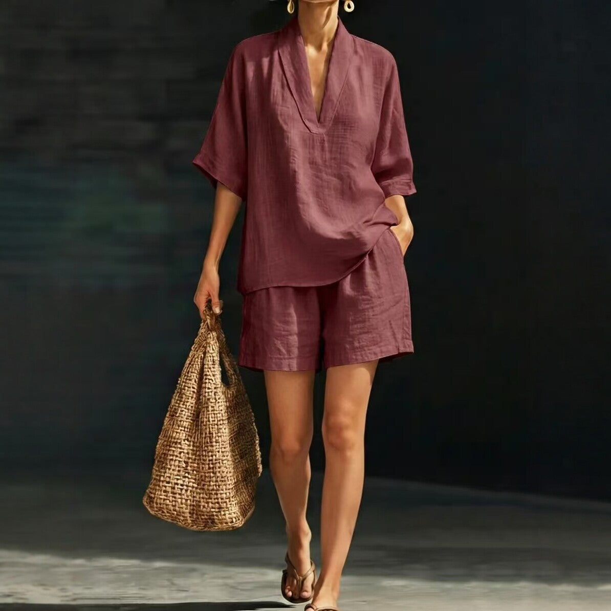 Summer Casual Loose Two-piece Set Fashionable Beach Wear 