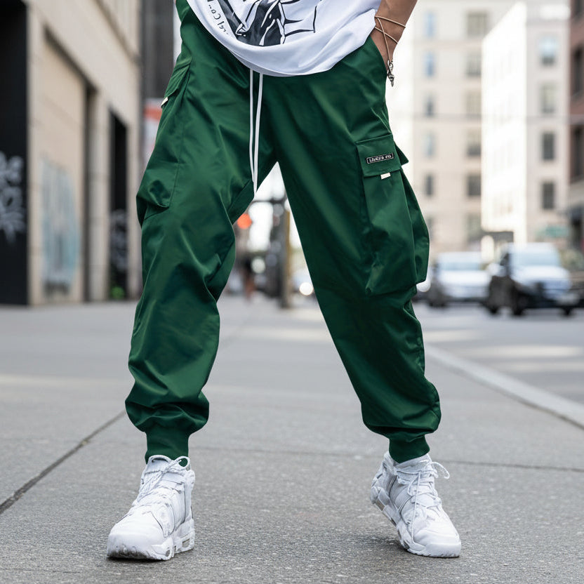 Men’s Multi‑Pocket Drawstring Cargo Pants CJ US